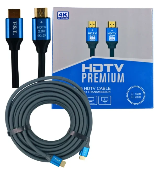 Cabo Hdmi 15 Metros 4k 2.0 Com Conector 24k Gold Blindado
