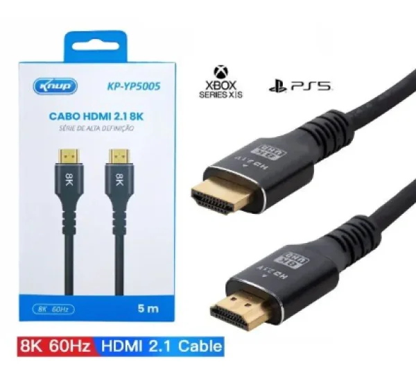 Cabo Hdmi 8k 5m Hdr 2.1 19p Ref. Kp-y5005