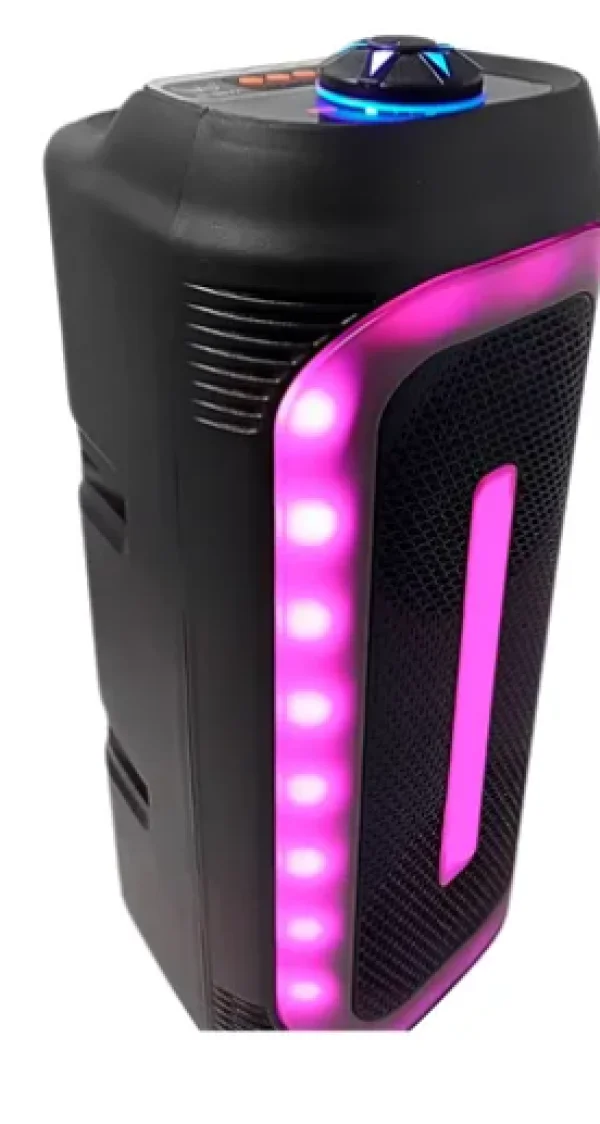 Caixa De Som Led Rgb Bluetooth Entrada Microfone 50w Preto AL-3827