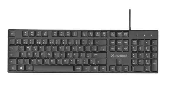Teclado Office Fortrek, Slim, Preto - K15