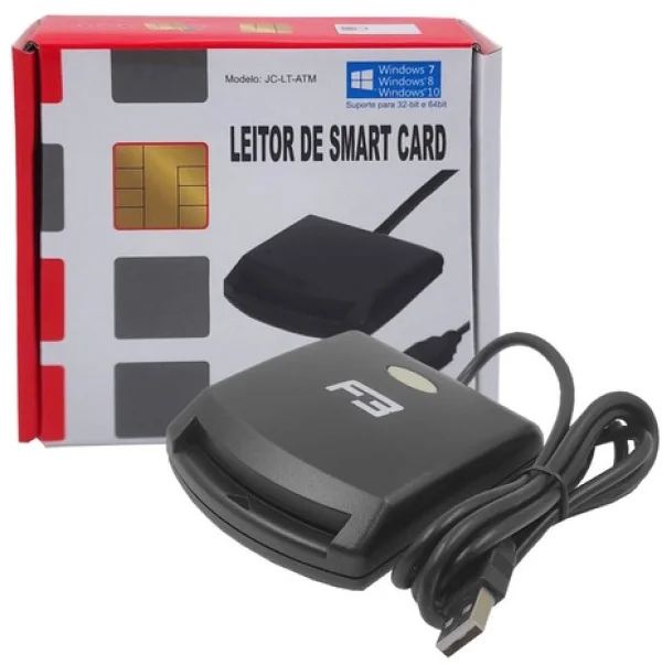 Leitor de Smart Card F3, CNPJ, CPF - JC-LT-ATM