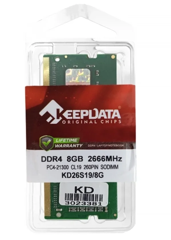 Memria Ram Para Notebook Keepdata, 8GB, 2666MHz, DDR4 - KD26S19/8G