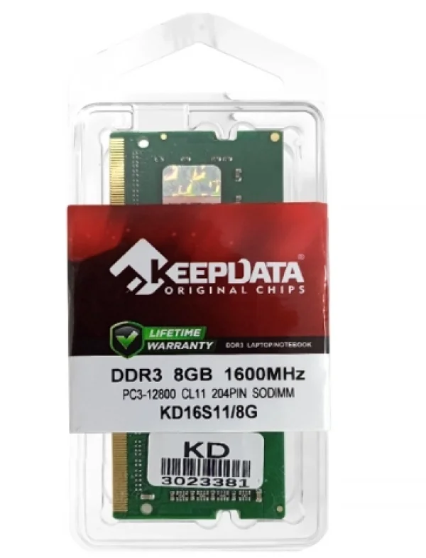 Memoria Para Notebook Keepdata, 8GB, 1600MHz, DDR3 - KD16S11/8G