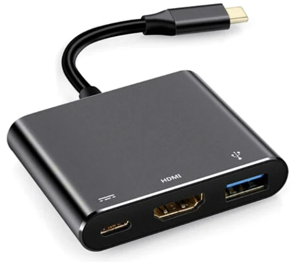 Adaptador 3 Em 1 Type-c Macho P/ Usb 3.0 / Hdmi E Type-c F�mea - Hc-03