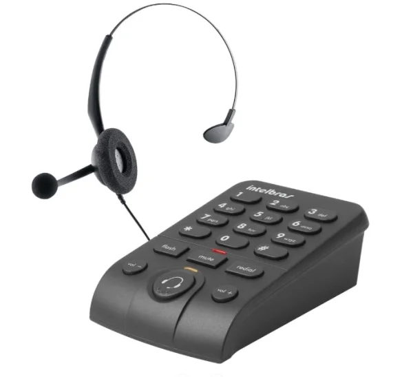Telefone Intelbras Headset com Base Discadora HSB50