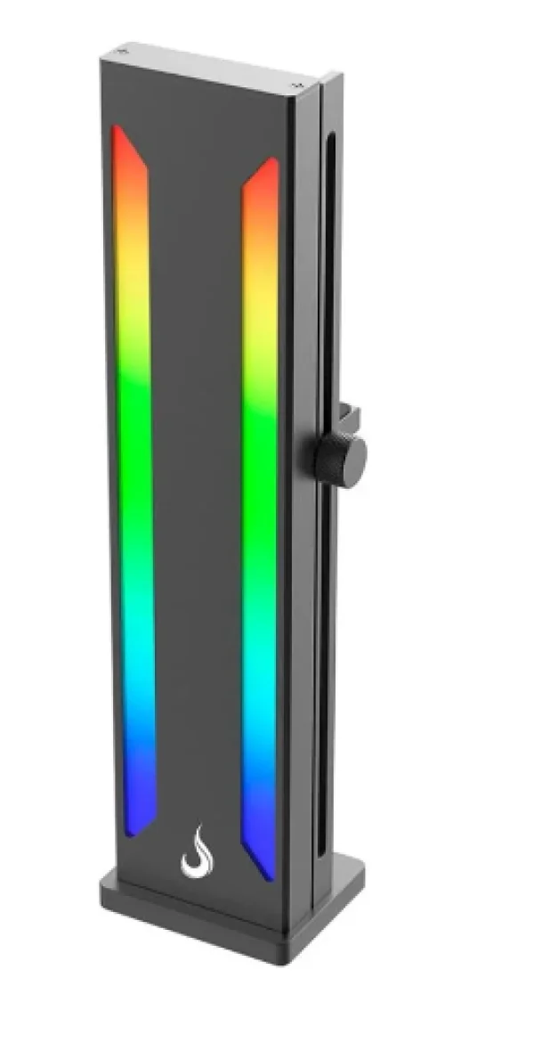 Suporte para GPU Rise Mode, ARGB, 500mm, Aura V2, Preto - RM-SPVG-02-ARGB-B