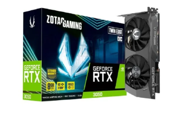 Placa de Video Zotac RTX 3050 Twin Edge 6GB OC GDDR6 128bits - ZT-30510H-10L