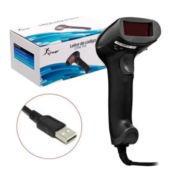 Leitor de C�digo de Barras Laser com Suporte Knup - KP-1017A+