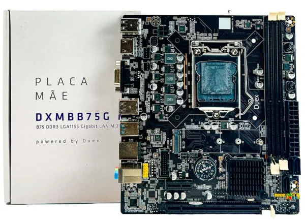 Placa M�e Duex DXMBB75G M2, Socket Intel LGA1155, DDR3, M.2 NVMe, USB 3.0, Rede Gigabit 10/100/100, HDMI - Micro ATX