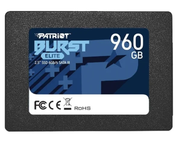 SSD Patriot Burst Elite, 960GB, Sata3 2.5, 7mm, Leitura: 450 MB/s + Grava��o: 320MB/s - PBE960GS25SSDR