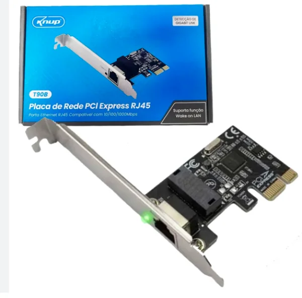 Placa de Rede PCI-Express Conex�o Rj45 para PC Knup - KP-T90