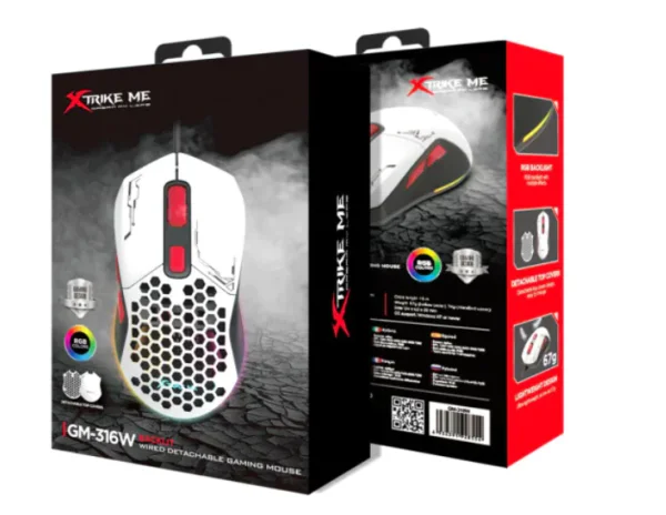 Mouse Gamer Customiz�vel Xtrike-ME GM-316W Branco