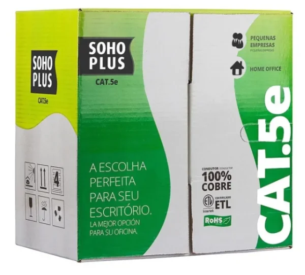 Cabo LAN Furukawa CAT 5E CMX Azul Soho Plus Por Metro