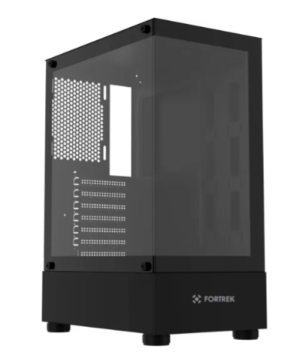 Gabinete Gamer Fortrek Crystal Mid Tower Preto