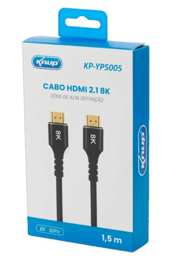 Cabo HDMI Macho 2.1 8K 1,5 Metros Knup KP-YP5005