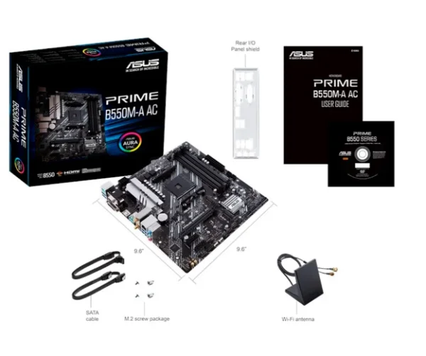 Placa-M�e ASUS PRIME B550M-A AC, AMD AM4, mATX, DDR4, Wi-fi, Preto - 90MB15K0-M0EAY0
