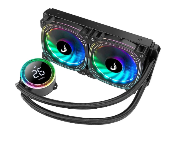 Water Cooler Rise Mode Aura Ice Black, ARGB, 240mm, AMD/Intel, Preto - RM-WAIB-05-ARGB