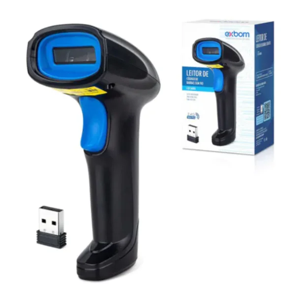 Leitor de c�digo de Barras wireless 2.4Ghz boletos e contas EXBOM - LCB-S600A