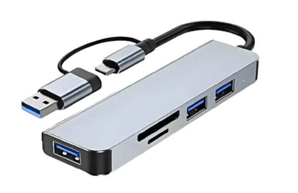 Hub USB-C 5 em 1 com USB 3.0, HDMI, Ethernet e Leitor de Cart�o SD