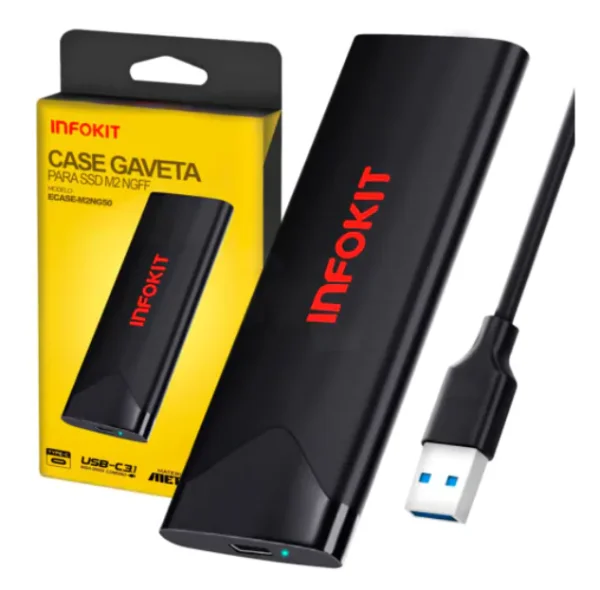 Case SSD M.2 NGFF 5Gbps Usb Tipo C Usb 3.1 INFOKIT - ECASE-M2NG50