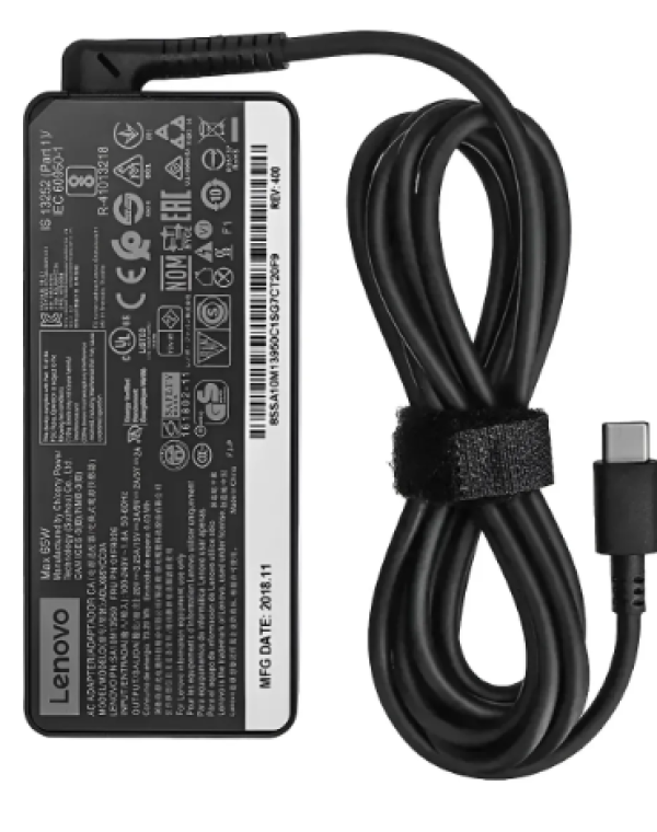 Carregador Notebook Lenovo 65W USB-C, ThinkPad e Yoga