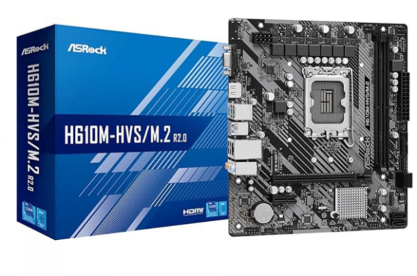 Placa M�e ASRock H610M-HVS/M.2 R2.0, Chipset H610, Intel LGA 1700, mATX, DDR4, 90-MXBJJ0-A0BAY1Z