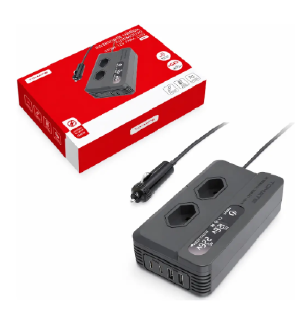 Inversor 12v Para 110v 400w Automotivo Usb Tipo-c Visor Tomate Min-6