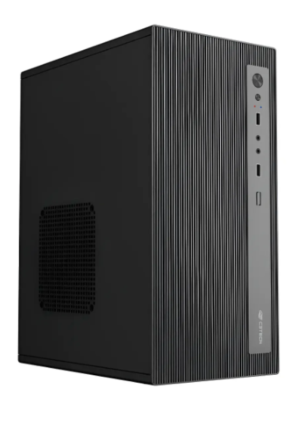 Gabinete C3tech Mt-36bk Mid Tower Usb S/ Fan C/ Fonte Preto 200w