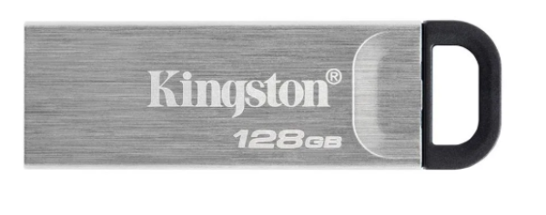 Pen Drive 128GB Kingston DataTraveler Kyson, USB 3.2 Gen 1, Leitura de 200MB/s, Metal - DTKN/128GB