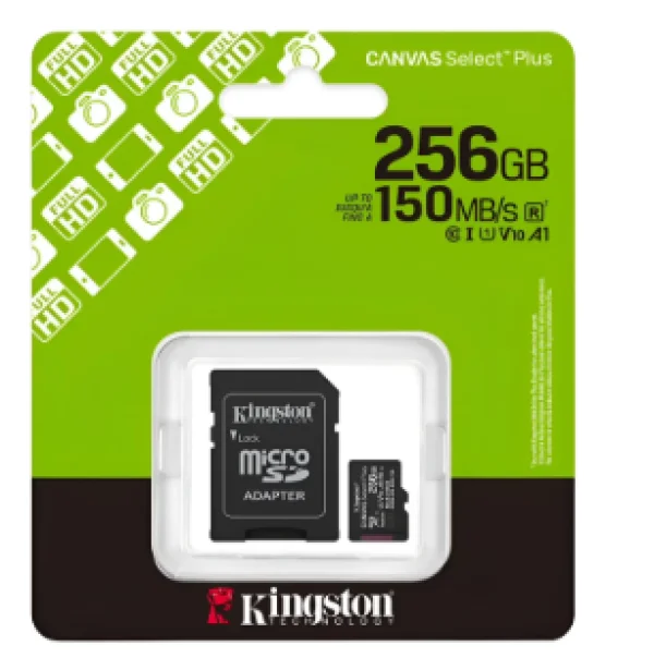 Cart�o de Mem�ria Micro SD Kingston Canvas Select Plus 256GB 100Mbs - SDCS3/256GB