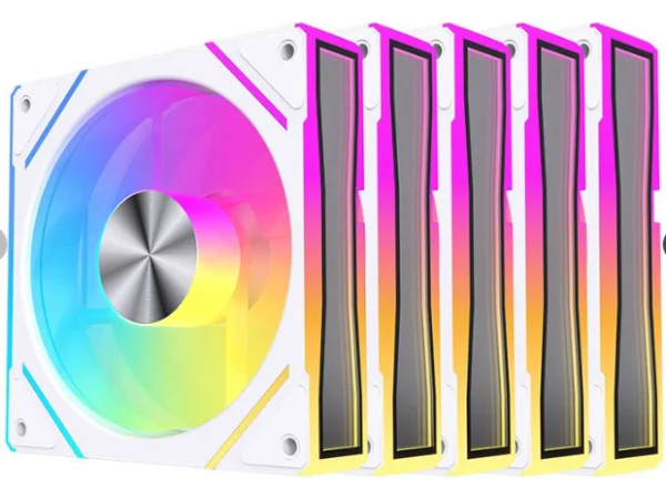 Kit Ventoinhas Acegeek Silverline, ARGB, 5x120mm, Branco, AG-SILVERLINE5X1-WH