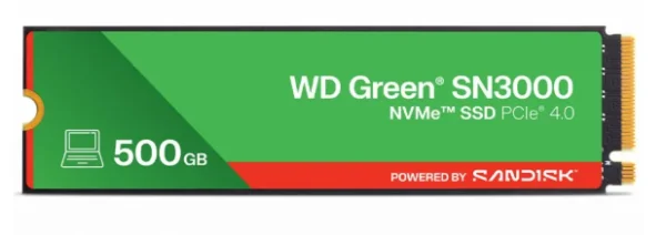 SSD Wd Green Sn3000, 500gb, M.2 Nvme, Leitura 5000mb/s E Grava��o 4100mb/s, Wds500g4g0e