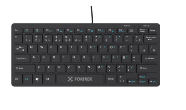 Teclado Mini Office Fortrek K13 USB ABNT2 Preto