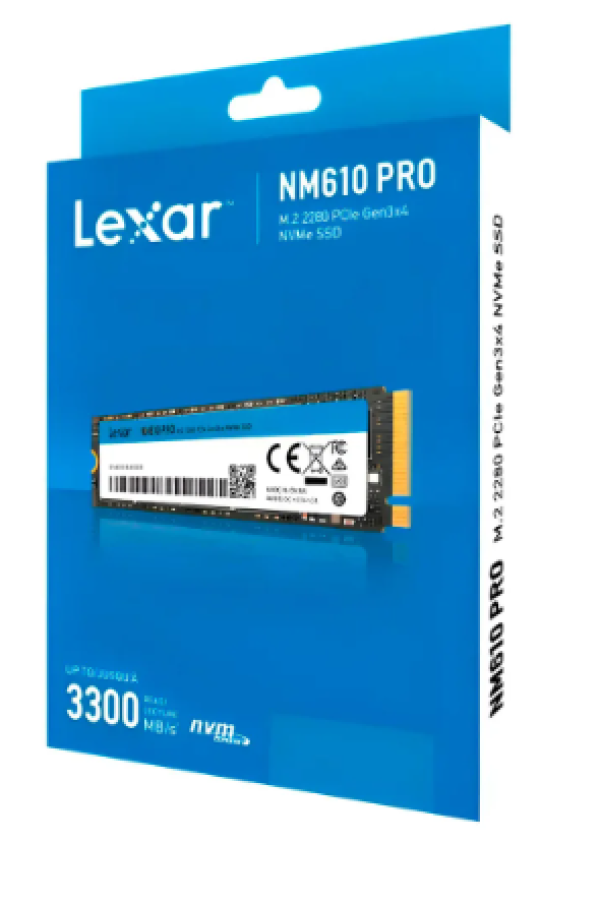 SSD Lexar Nm610 Pro 500gb, M.2 2280, PCie Gen3 X4, Nvme 1.4, Leitura At� 3300 Mb/s - Lnmn610p500g-rnnn