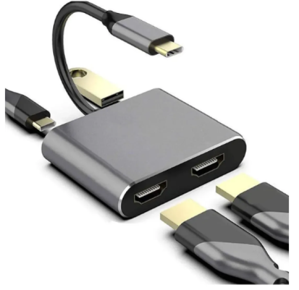 Dock Adaptador Type C Para 2 Hdmi Duplo (2 Em 1)