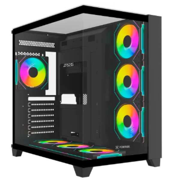 Gabinete Gamer Fortrek Clarity Full Glass Aqu�rio Preto