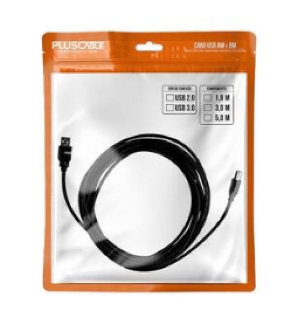 Cabo USB 2.0 para Impressora AM/BM 1.8M PC-USB1801 PlusCable