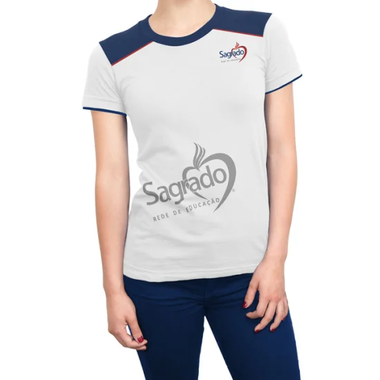 Camiseta Feminina (Baby Look) Algodo Manga Curta - Branca Geral