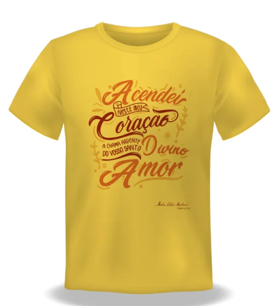 CAMISETA AMARELA FRASE