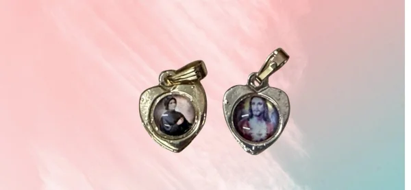 MED CORACAO DOURADA DUPLA FACE PERSONALI