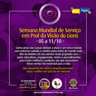 Semana Mundial de Servi�o em prol da Vis�o do LIONS