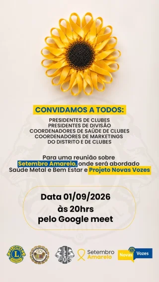 Convite para reuni�o: Sa�de Mental e Bem-Estar e Projeto Novas Vozes