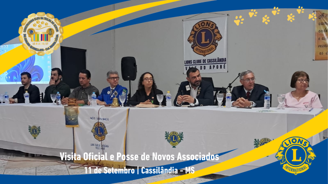 Visita Oficial e Posse de Novos Associados Lions Clube Cassil�ndia Vale do Apor�