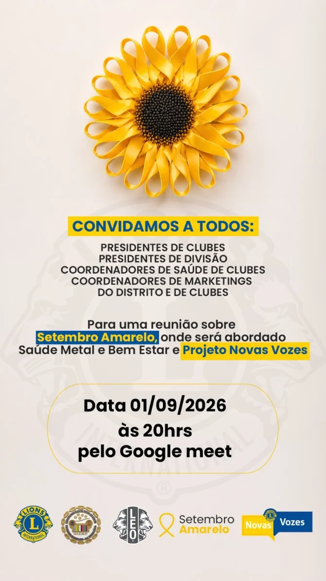 Convite para reuni�o: Sa�de Mental e Bem-Estar e Projeto Novas Vozes