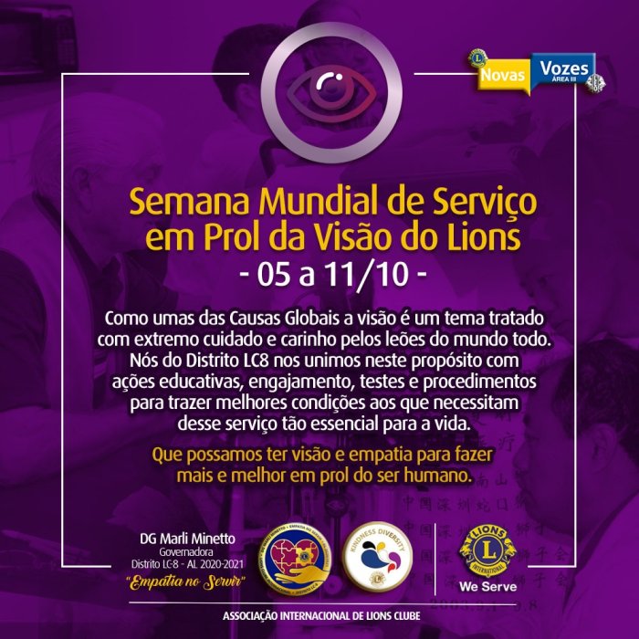 Semana Mundial de Servi�o em prol da Vis�o do LIONS