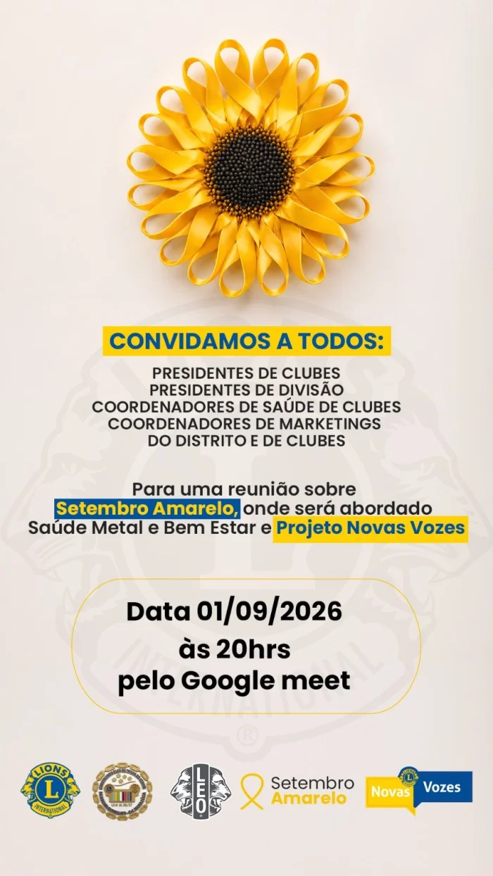 Convite para reuni�o: Sa�de Mental e Bem-Estar e Projeto Novas Vozes