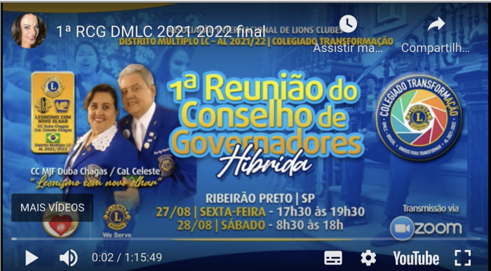 Instala��o do Gabinete Distrital na 1� Reuni�o do Conselho de Governadores do Distrito M�ltiplo LC H�brida AL 2021.2022