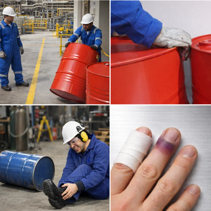 Riscos ocupacionais no transporte de tambores e bombonas