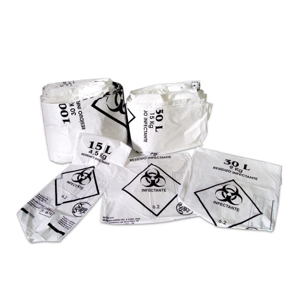 Sacos Plásticos - Branco - Infectante- Resíduos de Serviço de Saúde