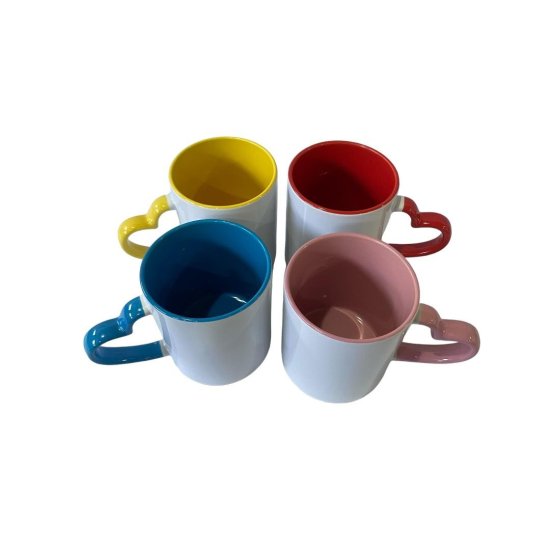 Caneca Cer�mica para Sublima��o 325 ML Al�a Cora��o Interior Cores